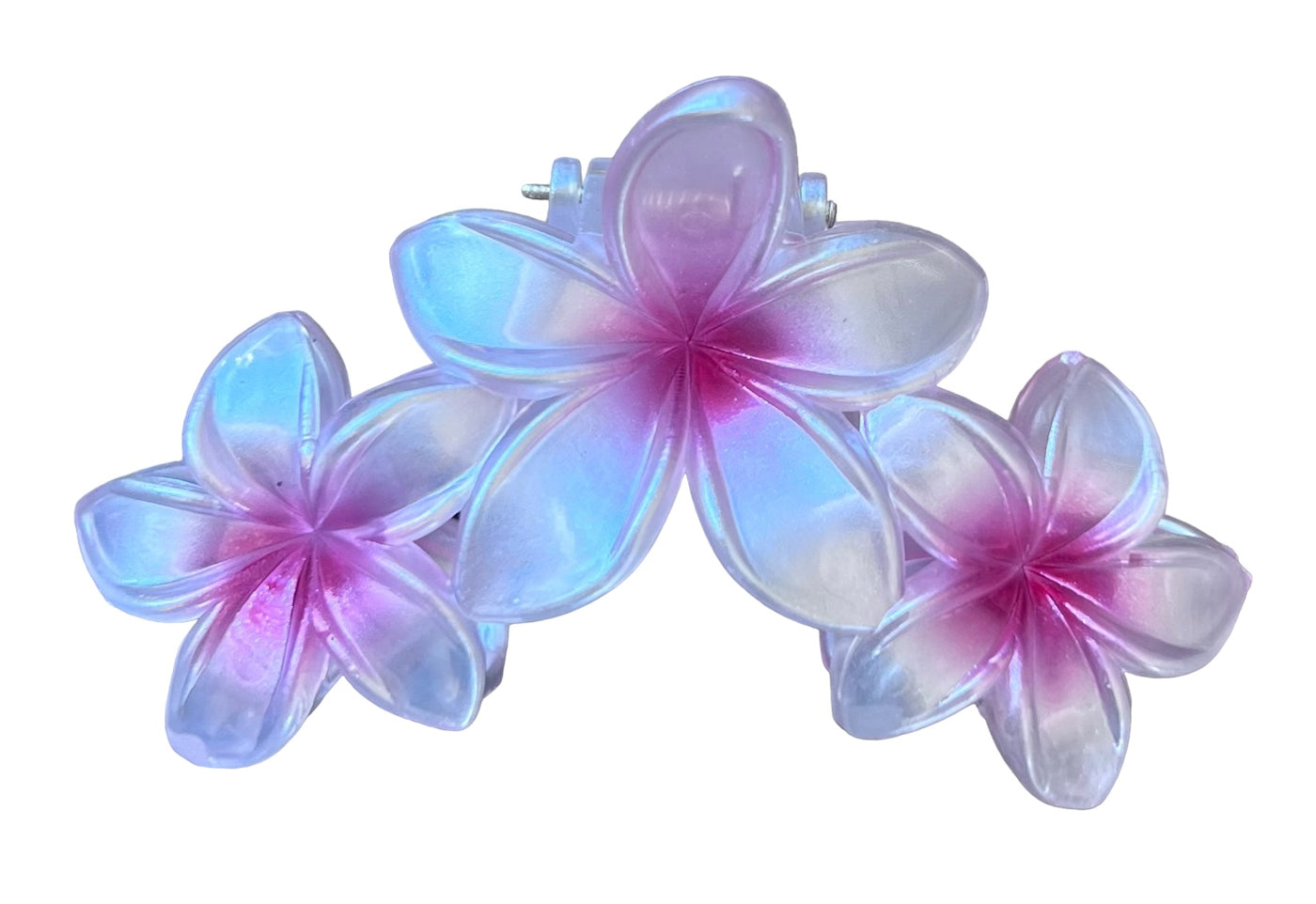 3Franjapani pearl Flower hair claws