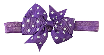 Headbands Spotted & Plain bow on elastic Bow measures 8 cm