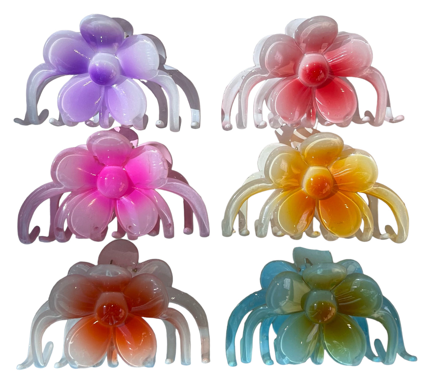 Hair Claws caged large flower