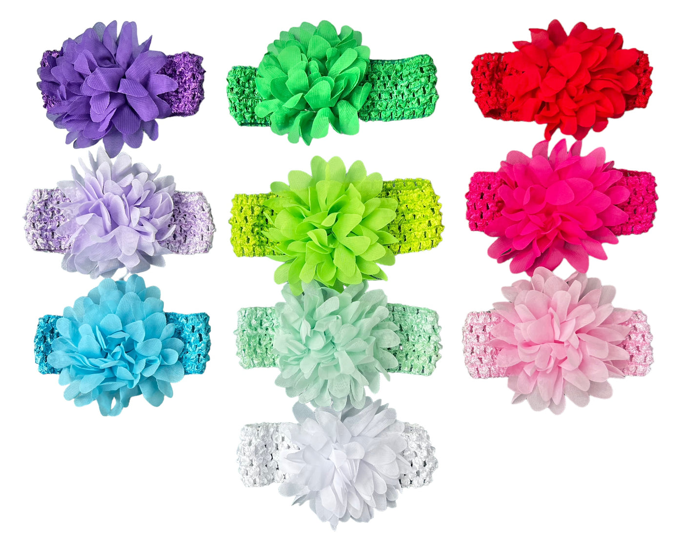 Headbands Baby Flower on Eyelet Stretch headbands