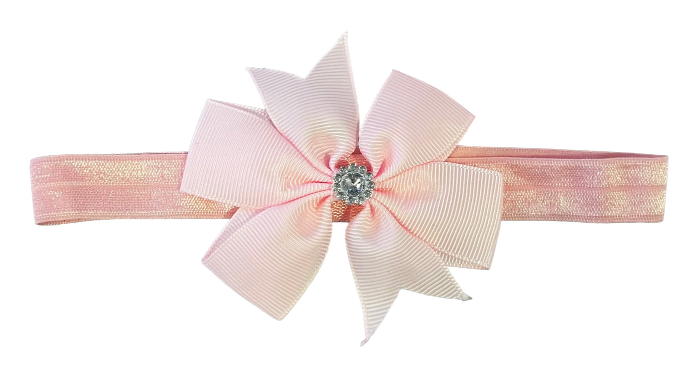 Headbands Spotted & Plain bow on elastic Bow measures 8 cm