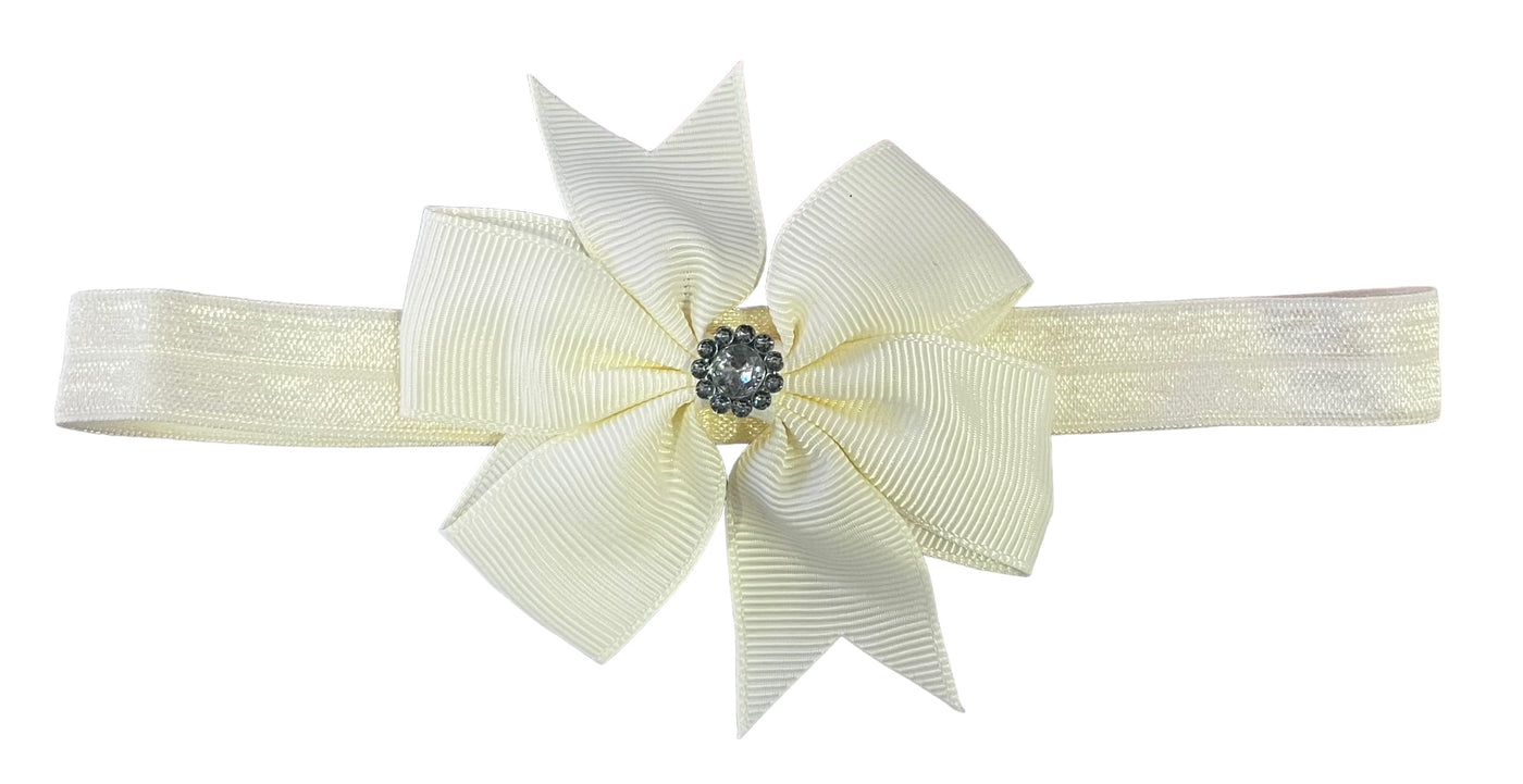 Headbands Spotted & Plain bow on elastic Bow measures 8 cm