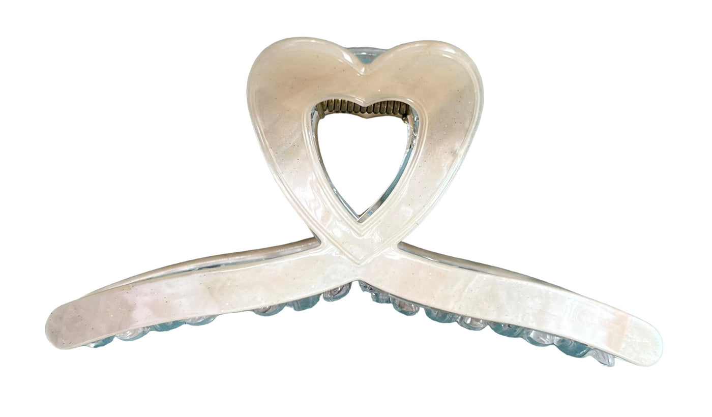 Hair Claws XXLarge Loop pearl 13 cm great for long thick hair. Translucent pearl