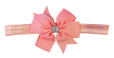 Headbands Spotted & Plain bow on elastic Bow measures 8 cm