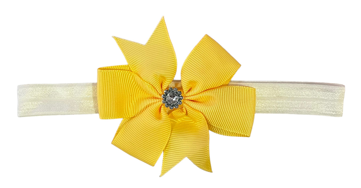 Headbands Spotted & Plain bow on elastic Bow measures 8 cm