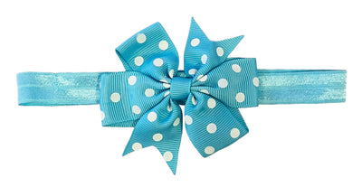 Headbands Spotted & Plain bow on elastic Bow measures 8 cm