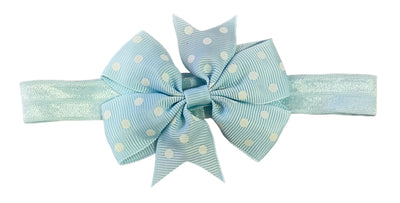 Headbands Spotted & Plain bow on elastic Bow measures 8 cm