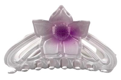 Hair Claws Flower in Cage Clear