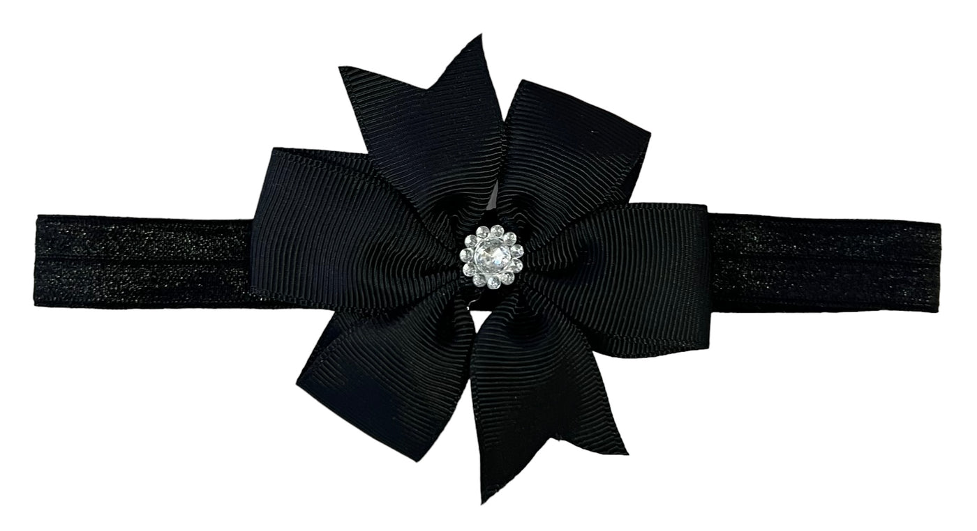 Headbands Spotted & Plain bow on elastic Bow measures 8 cm