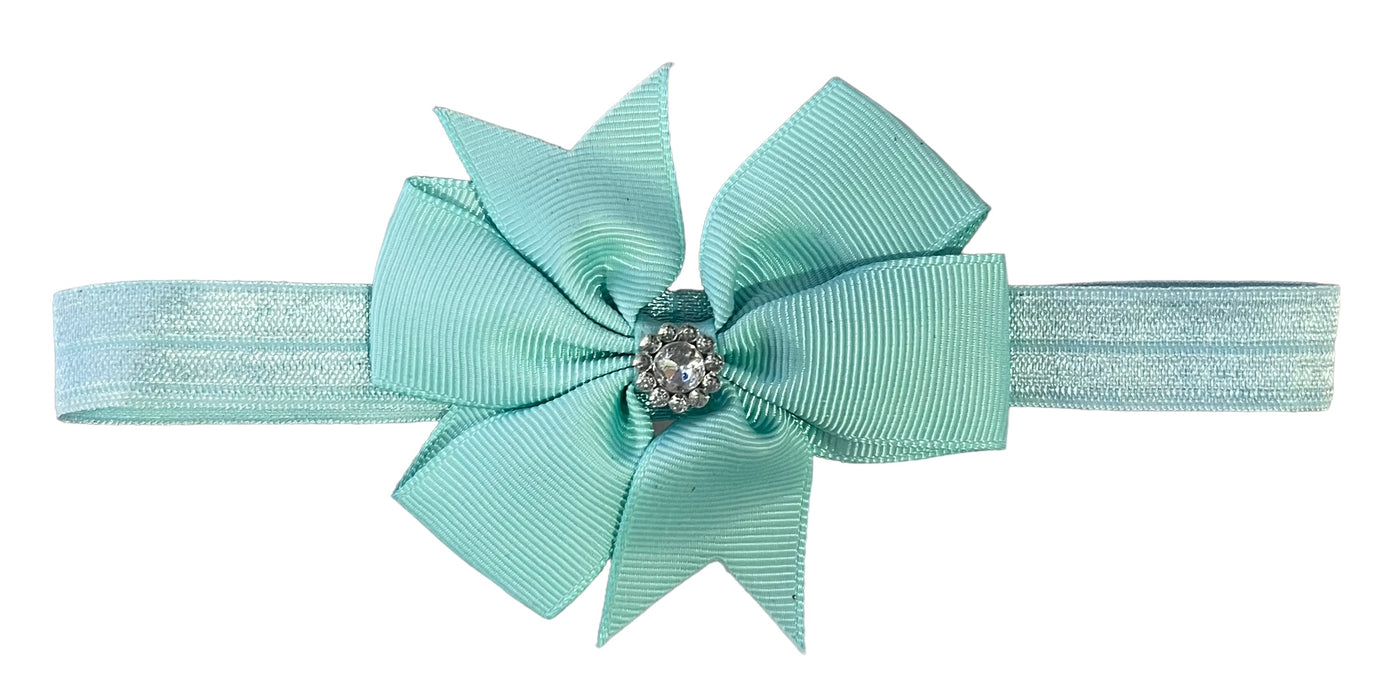 Headbands Spotted & Plain bow on elastic Bow measures 8 cm