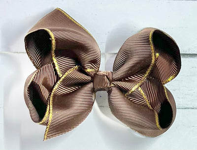 Bows Grosgrain 4" Gold Edging