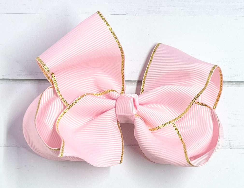 Bows Grosgrain 4" Gold Edging