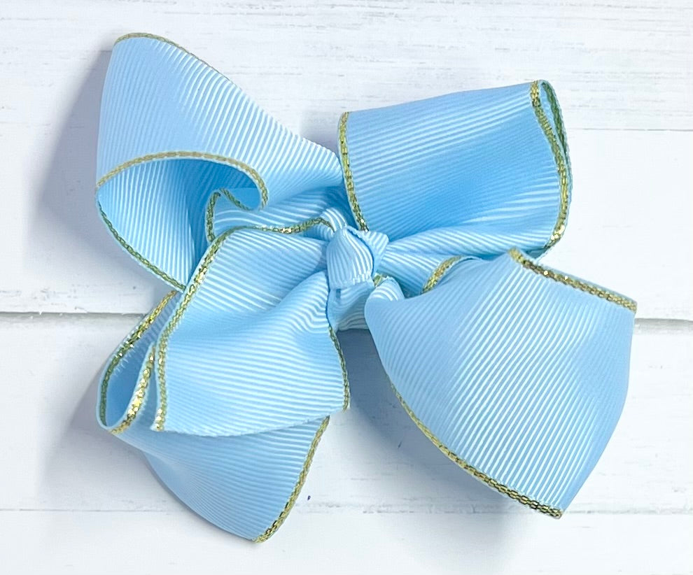 Bows Grosgrain 4" Gold Edging