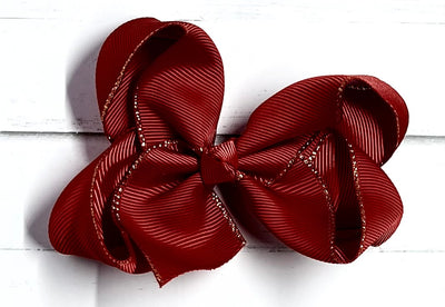 Bows Grosgrain 4" Gold Edging