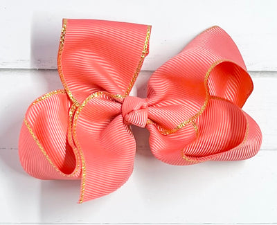 Bows Grosgrain 4" Gold Edging