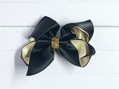 Bows Silk Gold Inner Gold Glitter Center