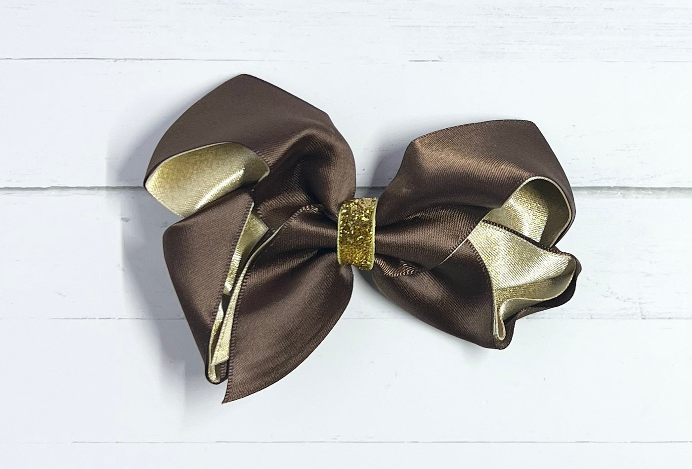 Bows Silk Gold Inner Gold Glitter Center