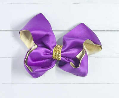 Bows Silk Gold Inner Gold Glitter Center