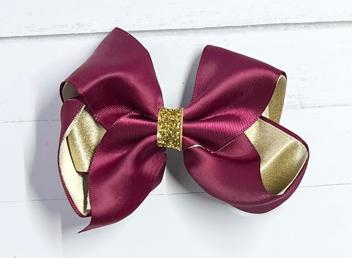 Bows Silk Gold Inner Gold Glitter Center