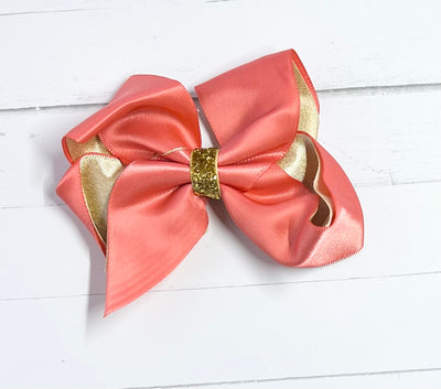 Bows Silk Gold Inner Gold Glitter Center