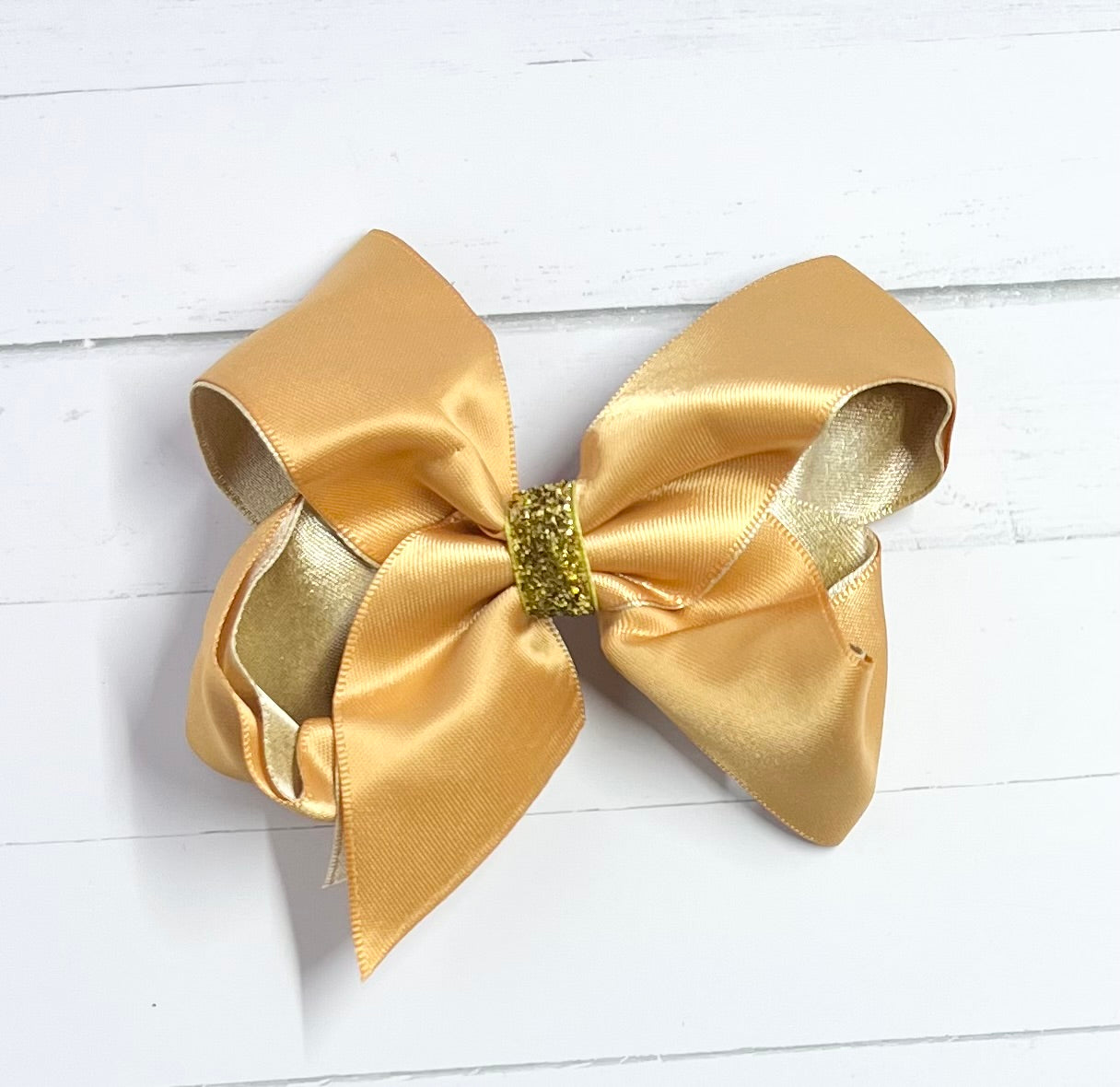 Bows Silk Gold Inner Gold Glitter Center