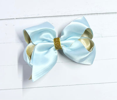 Bows Silk Gold Inner Gold Glitter Center