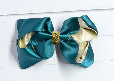 Bows Silk Gold Inner Gold Glitter Center