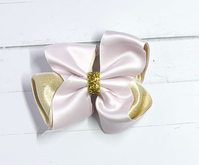 Bows Silk Gold Inner Gold Glitter Center