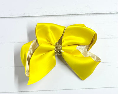 Bows Silk Gold Inner Gold Glitter Center