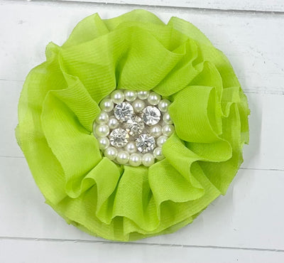 Flowers Large Round rhinestone & Pearl Center