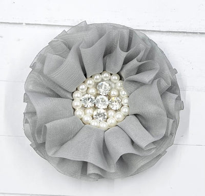 Flowers Large Round rhinestone & Pearl Center