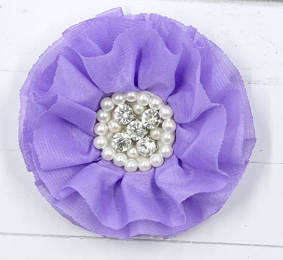 Flowers Large Round rhinestone & Pearl Center