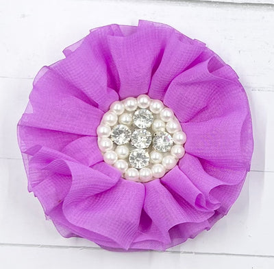 Flowers Large Round rhinestone & Pearl Center