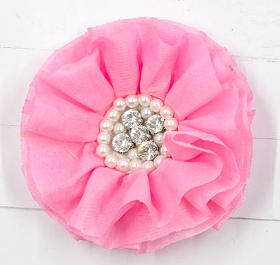 Flowers Large Round rhinestone & Pearl Center