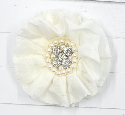 Flowers Large Round rhinestone & Pearl Center