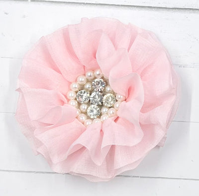 Flowers Large Round rhinestone & Pearl Center