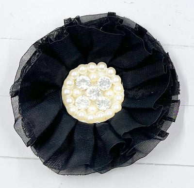 Flowers Large Round rhinestone & Pearl Center