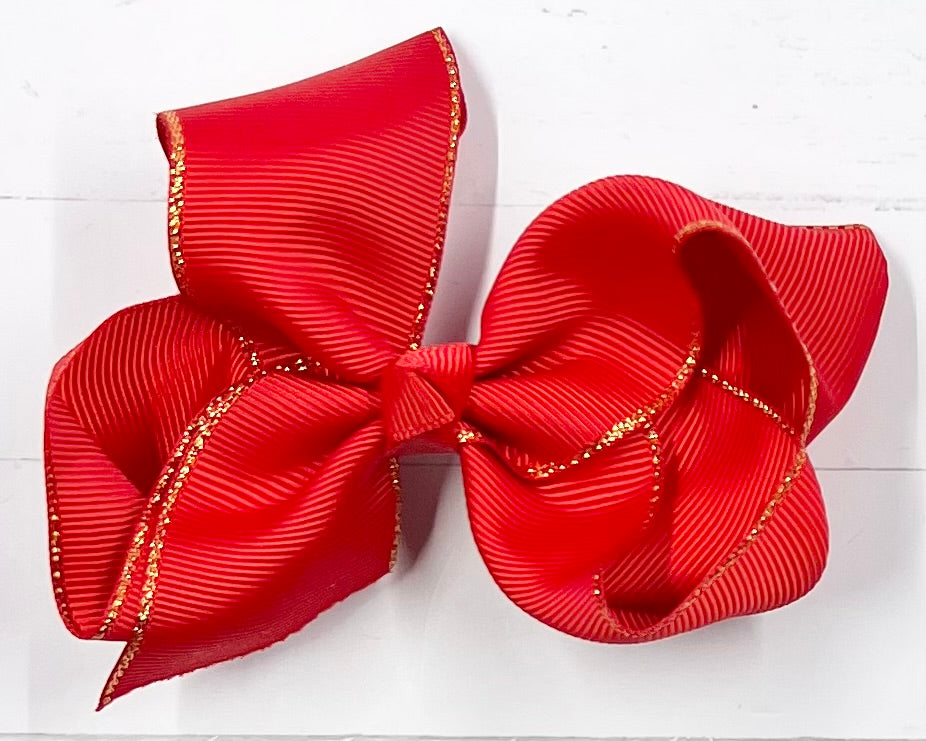 Bows Grosgrain 4" Gold Edging