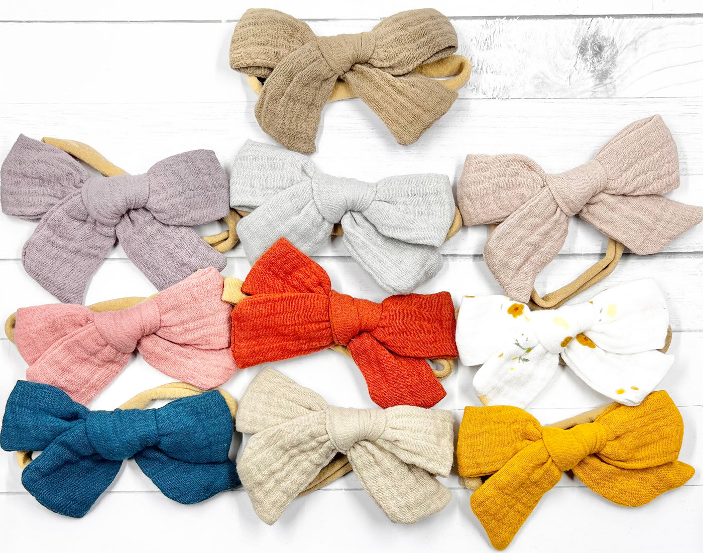 Headbands Cheese Cloth Bows Nylon Band